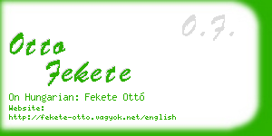 otto fekete business card