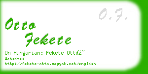 otto fekete business card